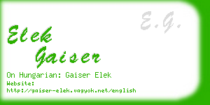 elek gaiser business card